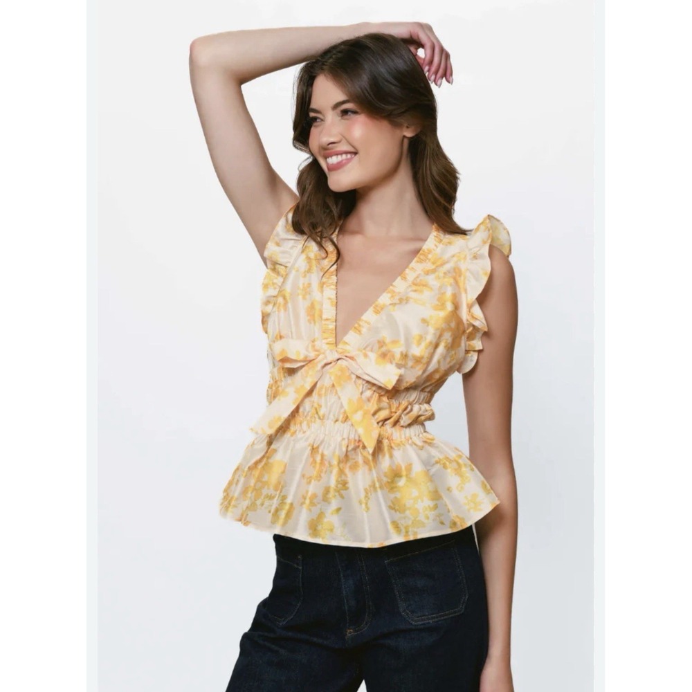 Anthropologie Hutch Design Tazz Top Blouse Shirt Size Xl Retails $165